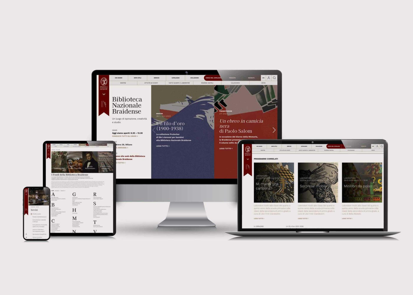 The new website of the Biblioteca Nazionale Braidense